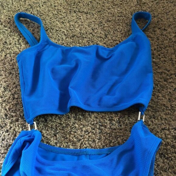 24-Sirena Concepts blue Bathing suit with metal side decor - Picture 2 of 8
